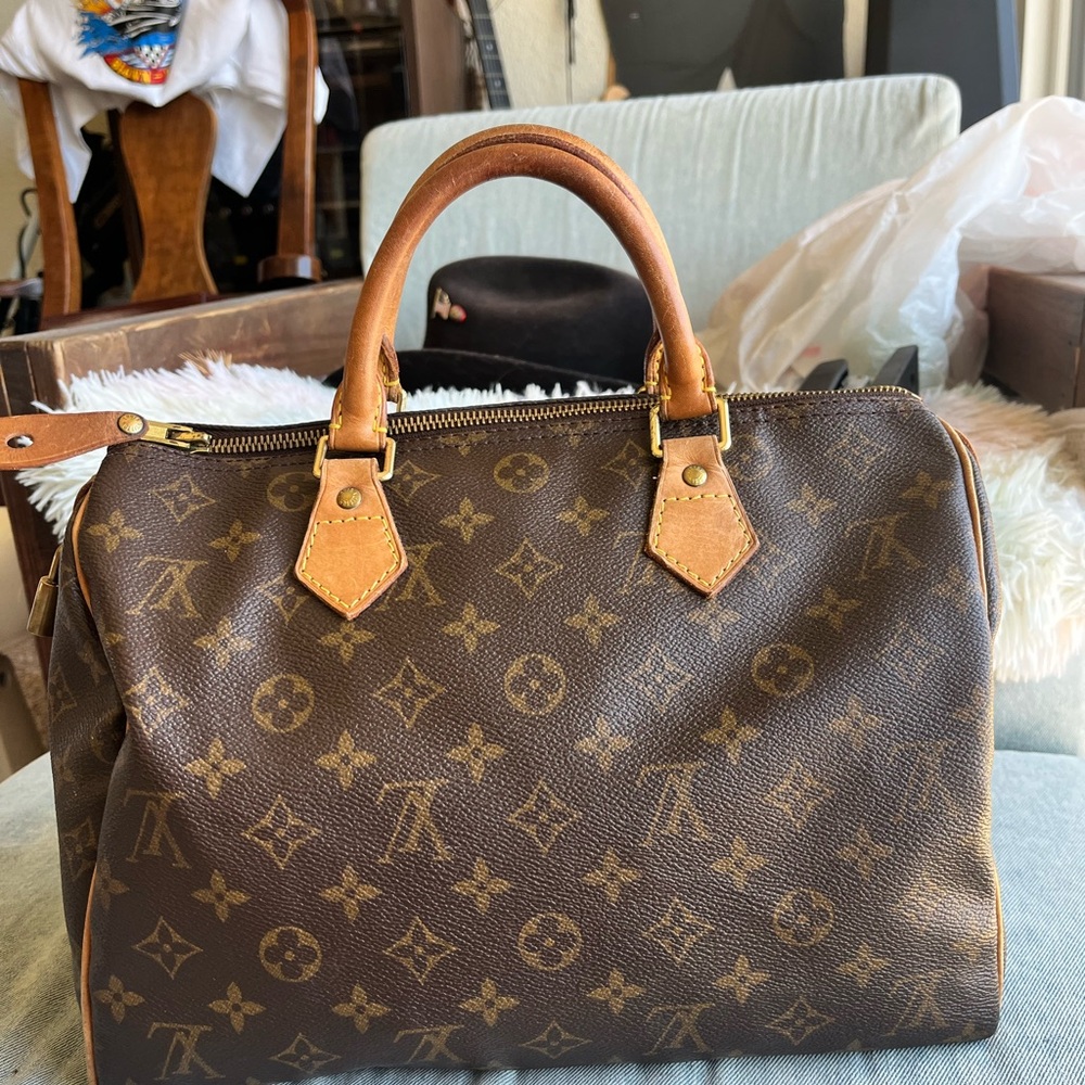 Louis Vuitton Brown and Tan Monogram Bag speedy 30